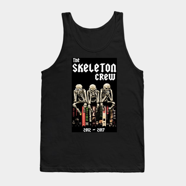 The Skeleon Crew R.I.P. Design Black Background Tank Top by Horrorphilia